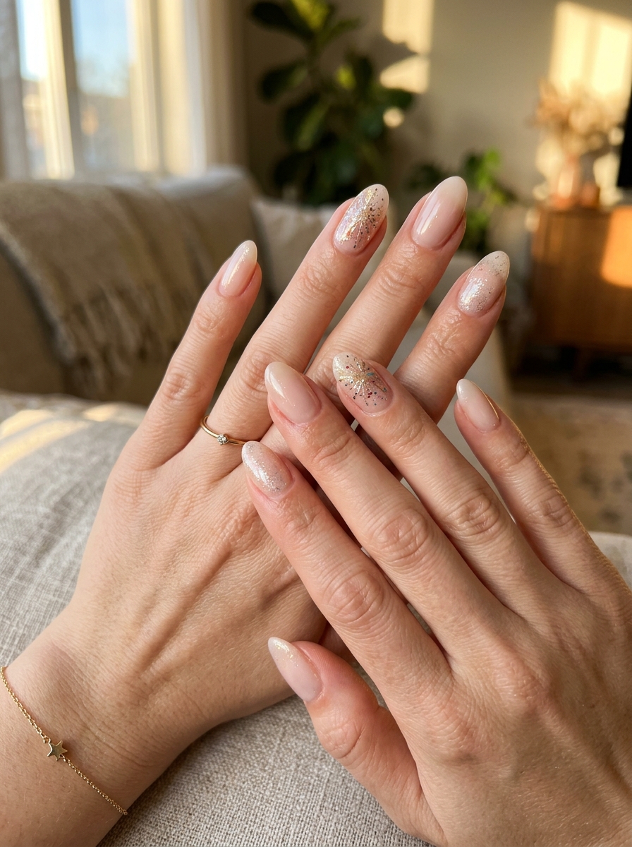 Firework Sparkle Nails